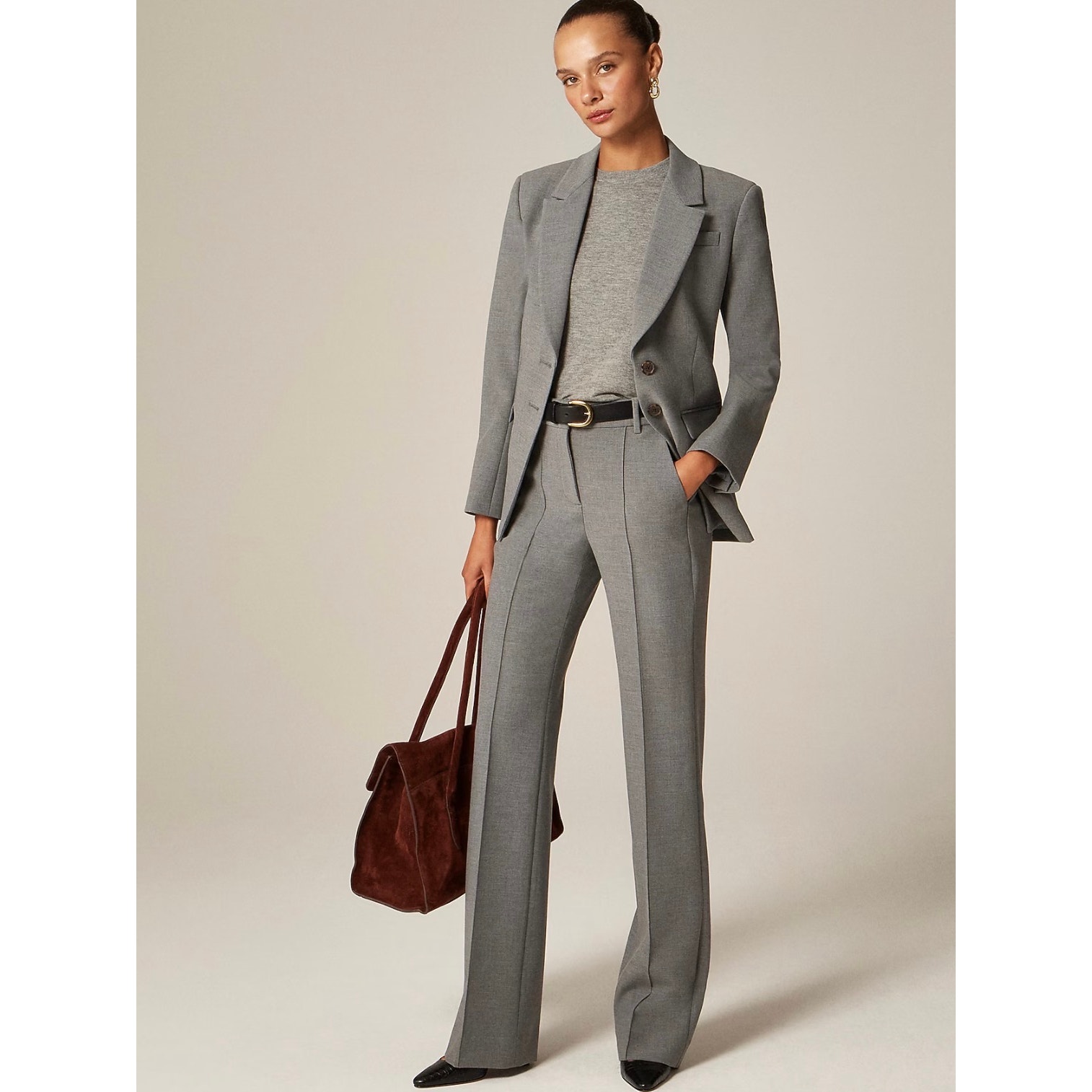 J. Crew Natalia Pant In Four-Season Stretch Heather Smoked Graphite Nwt Size 00p